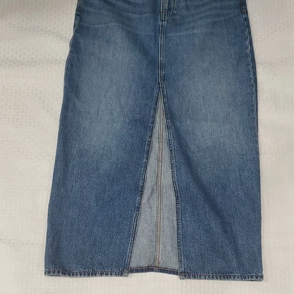 Madewell Blue Maxi Pencil Skirt with Slit - Picture 3 of 10
